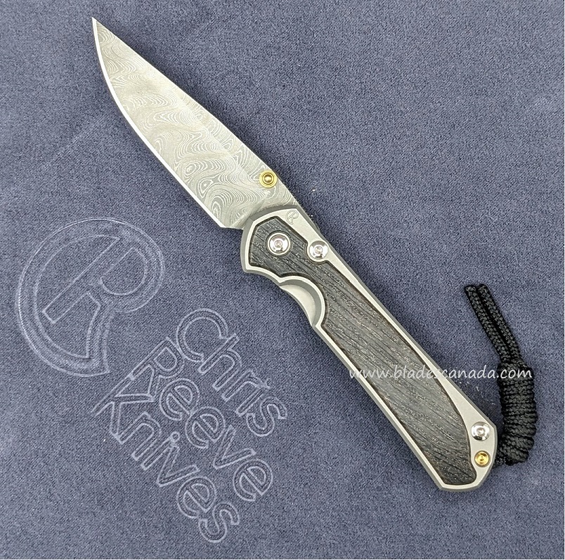 Chris Reeve Small Sebenza 31 Framelock Knife, Boomerang Damascus, Bog Oak, S31-1102